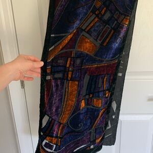 Silk velvet burnout colorful scarf